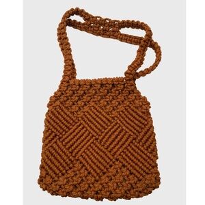 Vintage boho macrame brown purse / shoulder bag - Hippie & Chic & Bohemian